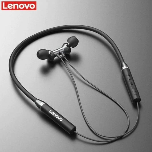 Lenovo HE05 Wireless Neckband Bluetooth 5.0 Headphone Wireless Headset With Heavy Bass Stereo Earphones High Quality Magnetic Attraction Intelligent Noise Reduction Cancelling Sports Headset
