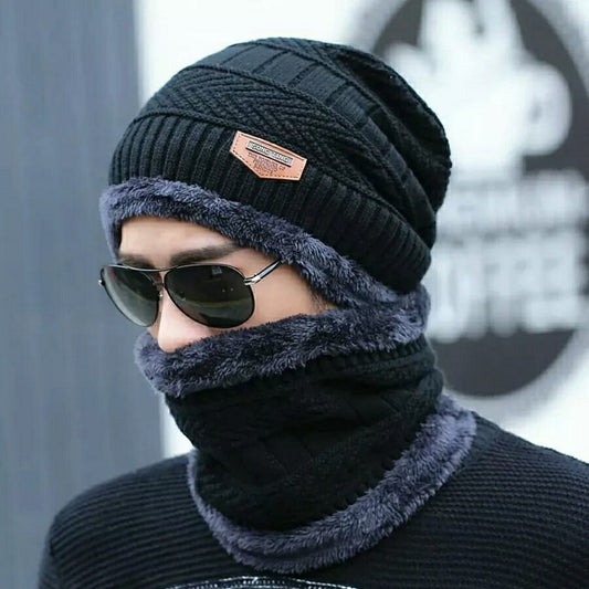 2 Piece Beanie Cap + Neck Warmer